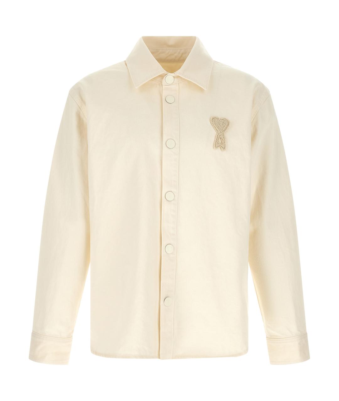 Ami Paris Бежевая хлопковая кэжуал рубашка, фото 1