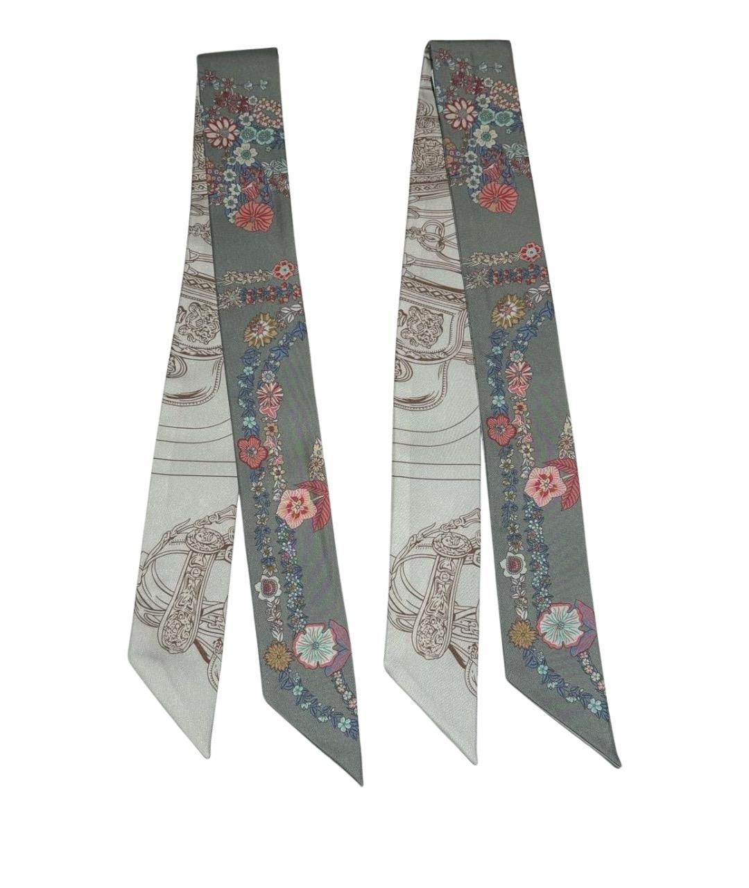 HERMES Мульти шелковый шарф, фото 1