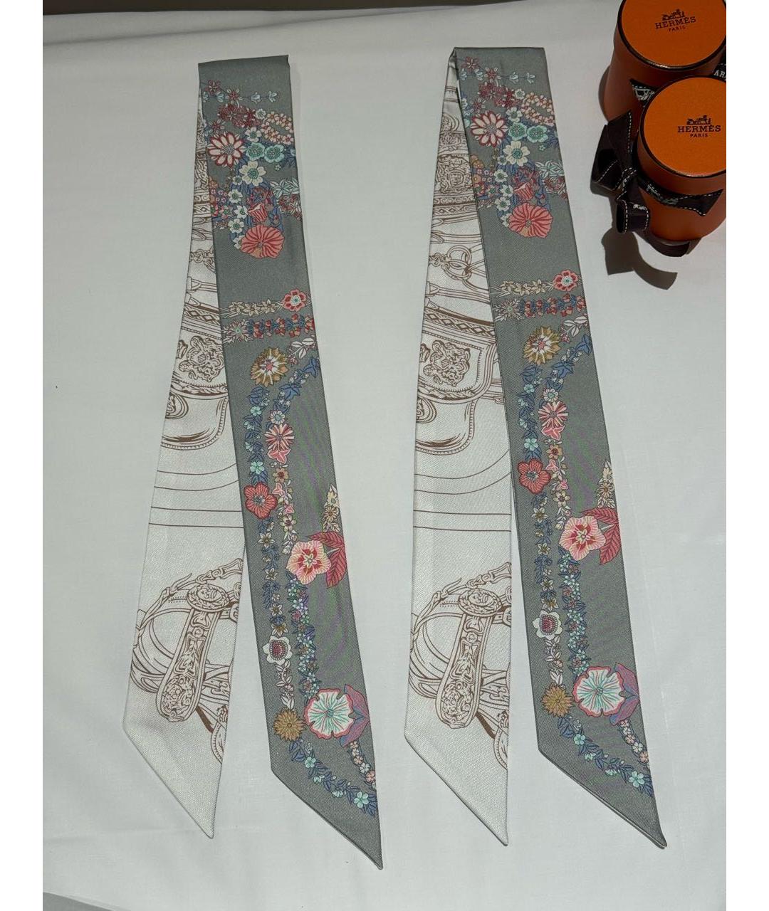 HERMES Мульти шелковый шарф, фото 3