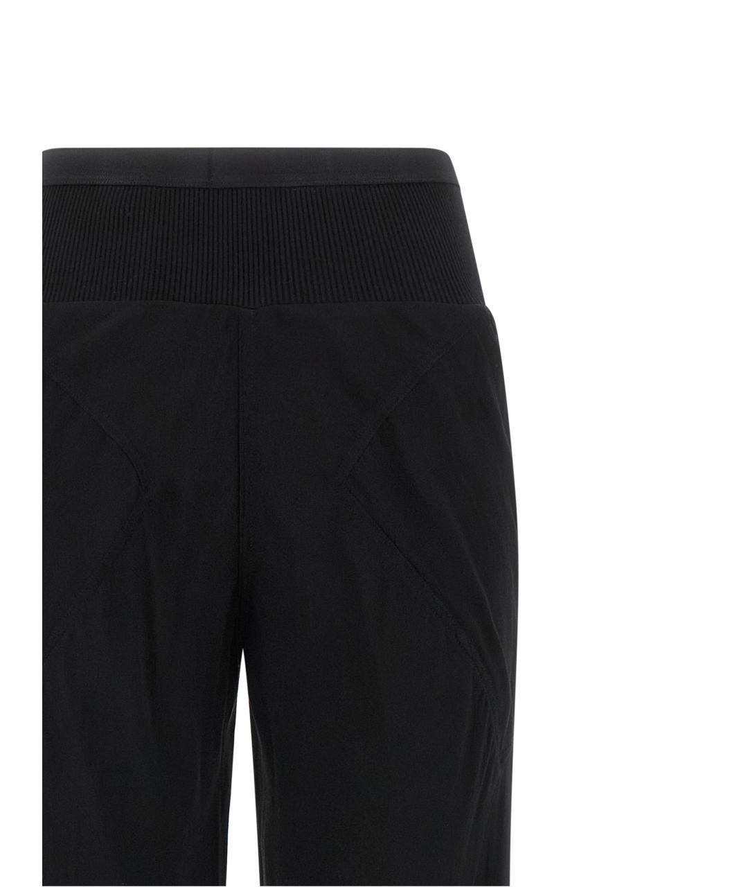 RICK OWENS Черные шелковые прямые брюки, фото 3