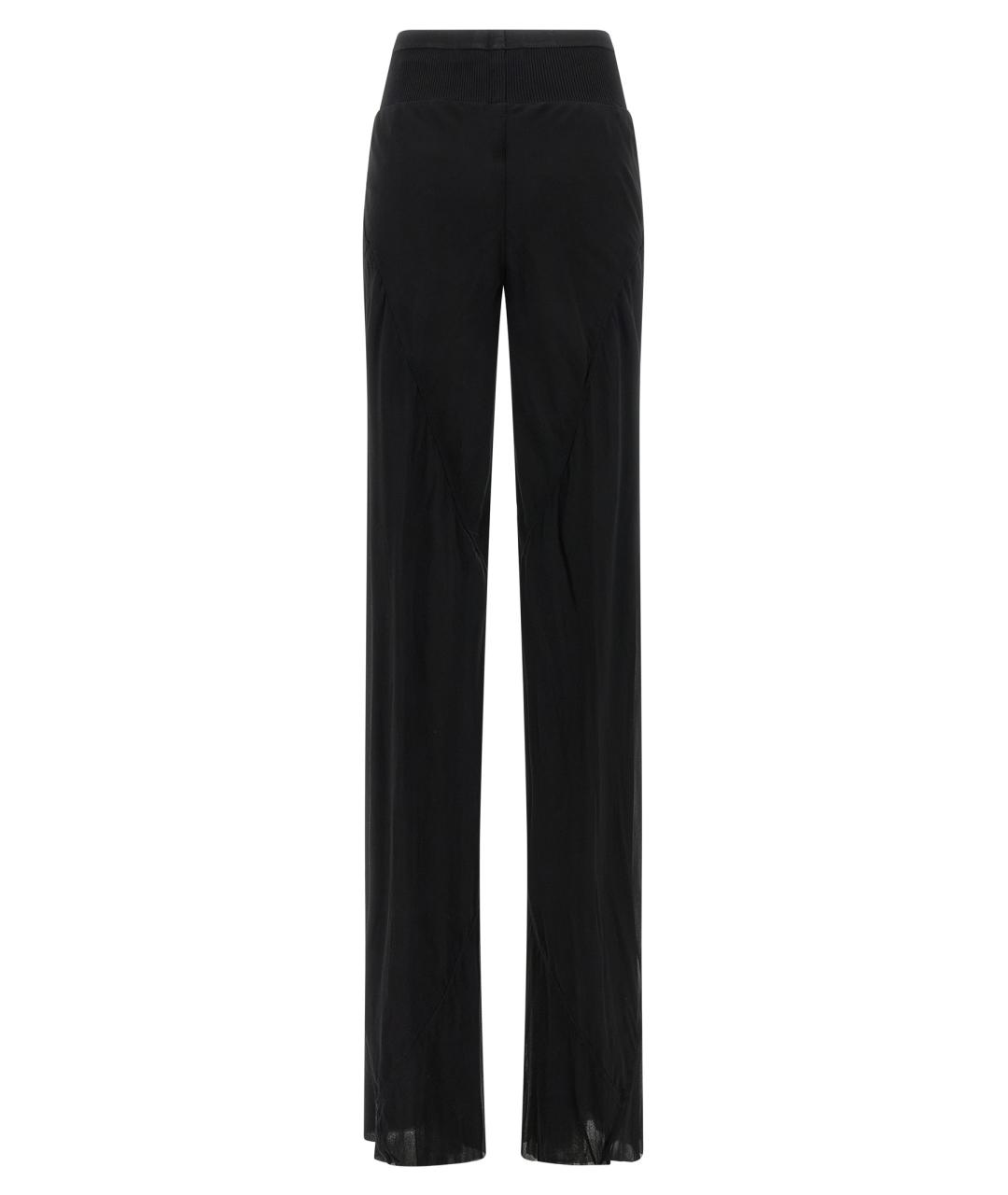 RICK OWENS Черные шелковые прямые брюки, фото 2