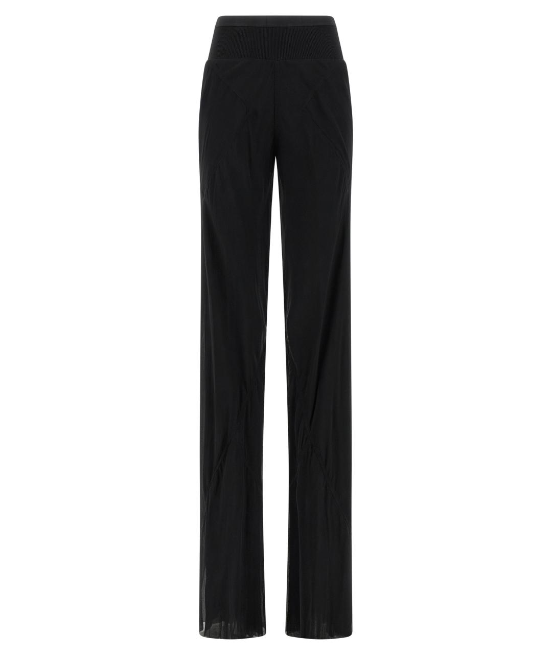 RICK OWENS Черные шелковые прямые брюки, фото 1