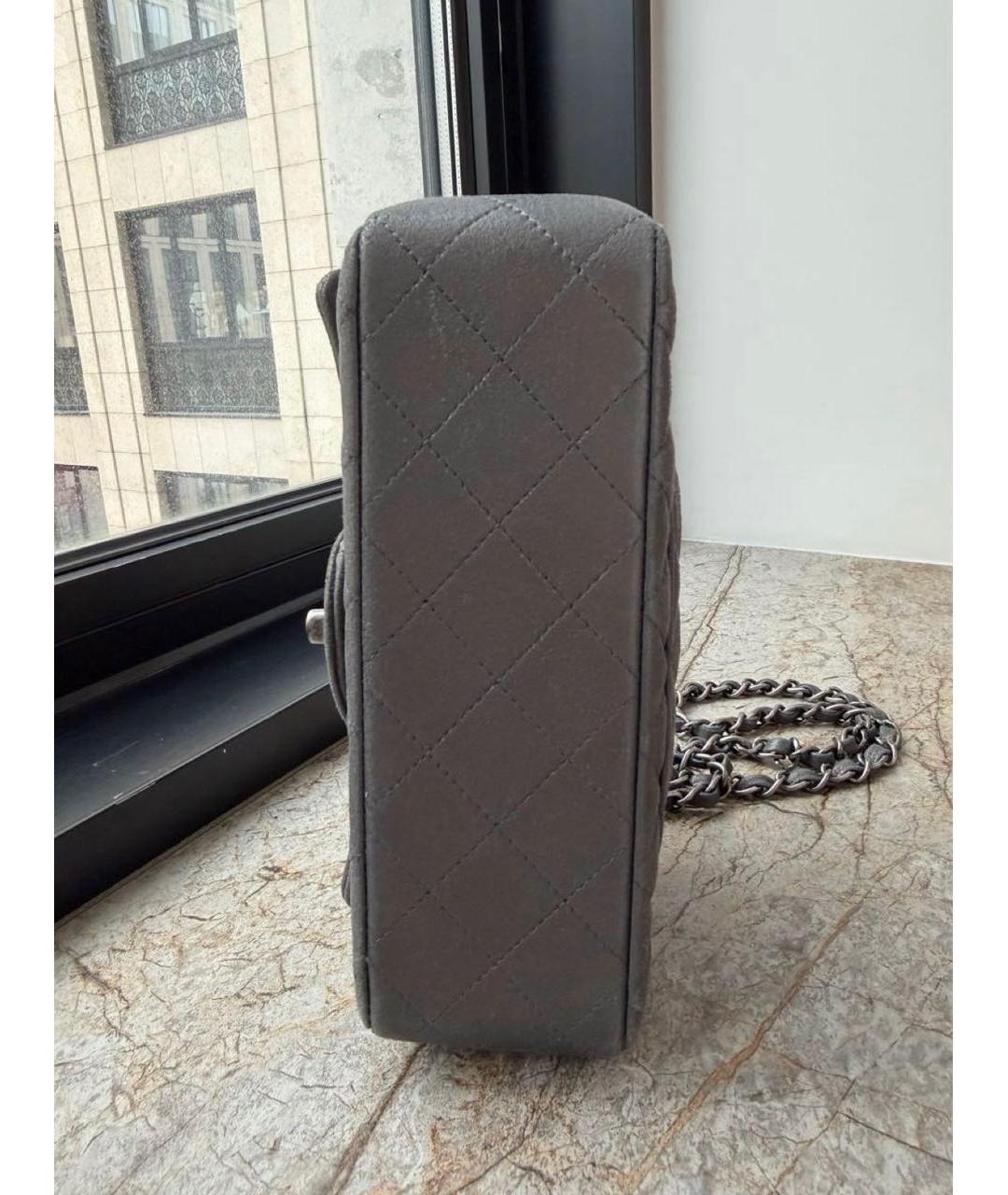 CHANEL Серая кожаная сумка через плечо, фото 5