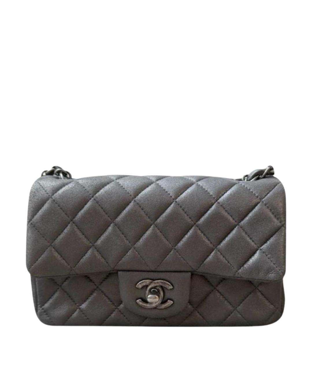 CHANEL Серая кожаная сумка через плечо, фото 1
