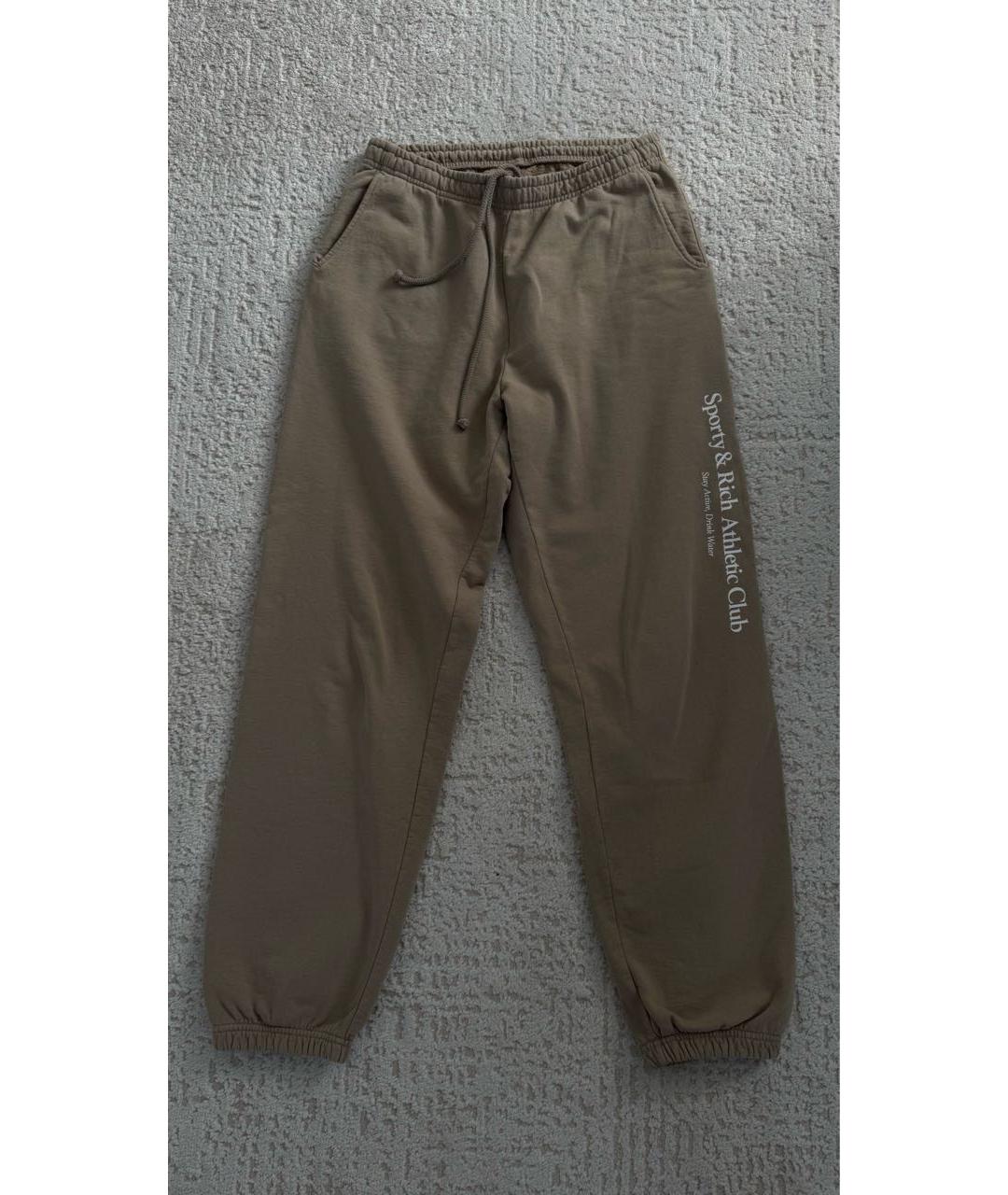 SPORTY AND RICH Бежевые хлопковые спортивные брюки и шорты, фото 6