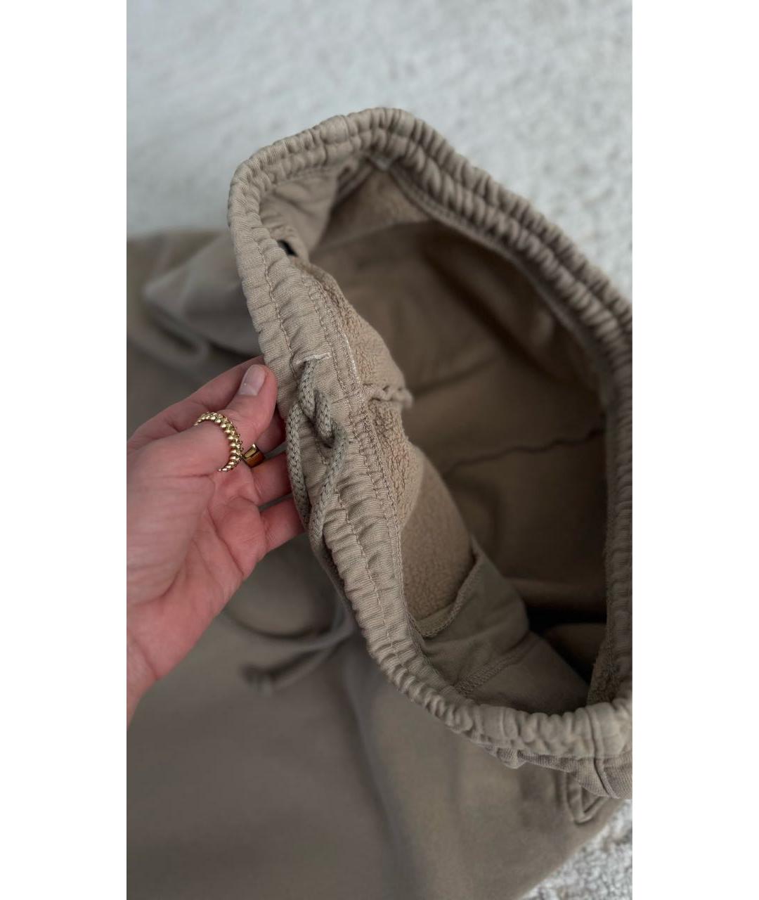 SPORTY AND RICH Бежевые хлопковые спортивные брюки и шорты, фото 3