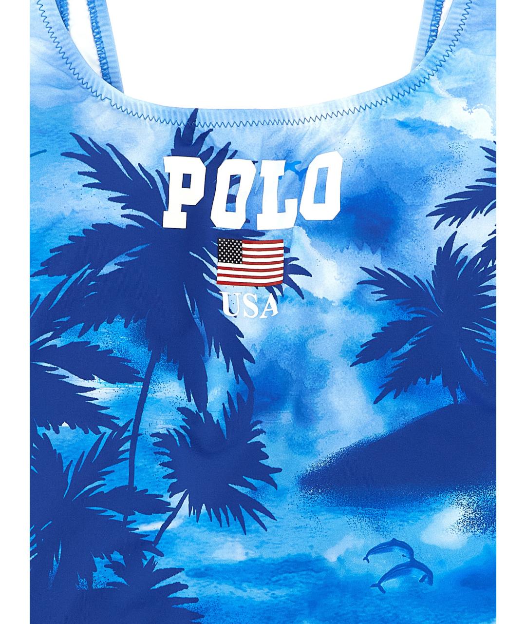 POLO RALPH LAUREN Синий полиамидовый купальник, фото 3