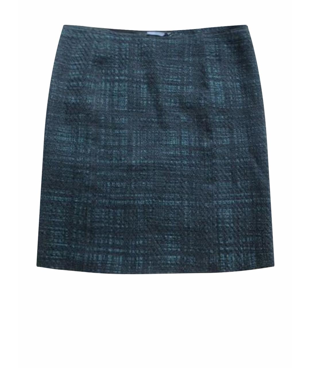 PRADA Зеленая шерстяная юбка мини, фото 1