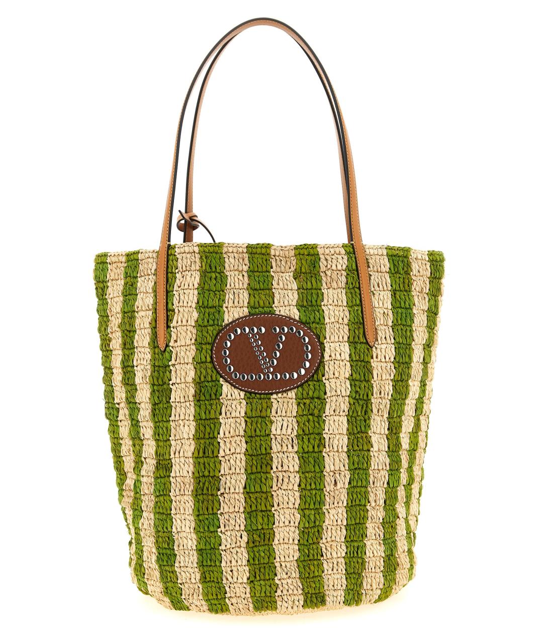 VALENTINO Зеленая пелетеная сумка тоут, фото 1