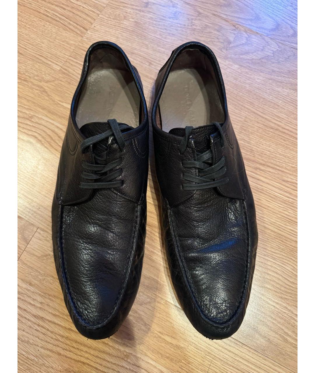 DOLCE&GABBANA Черные кожаные туфли, фото 2