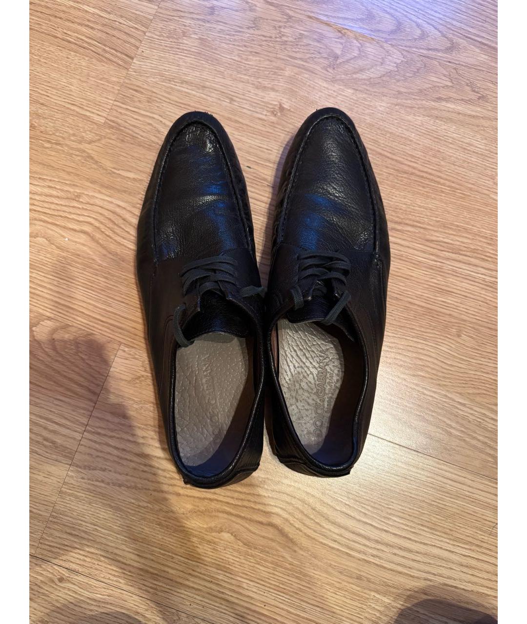 DOLCE&GABBANA Черные кожаные туфли, фото 3