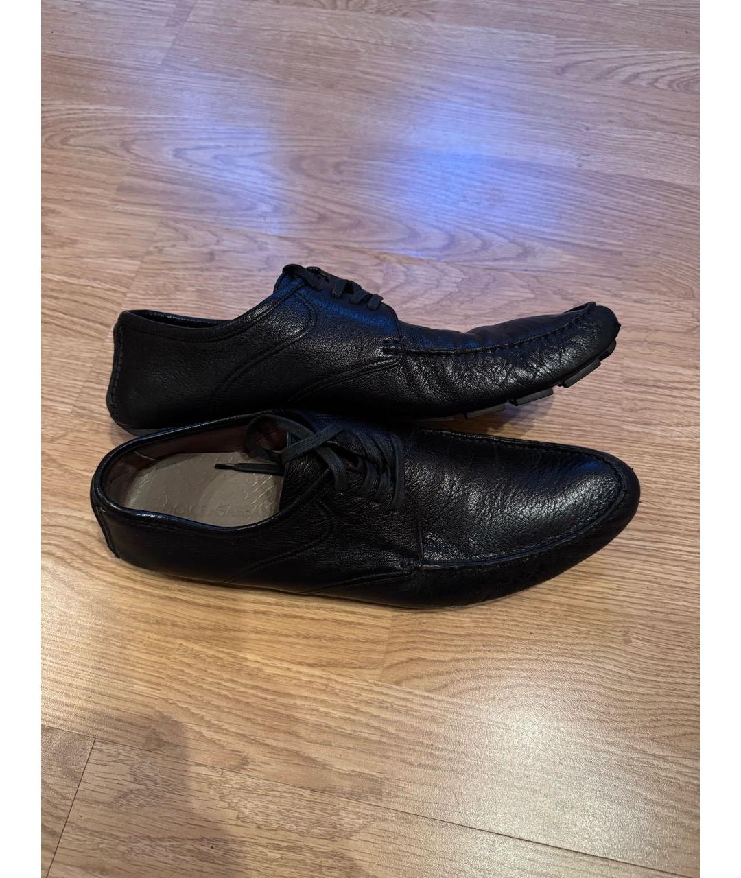 DOLCE&GABBANA Черные кожаные туфли, фото 9