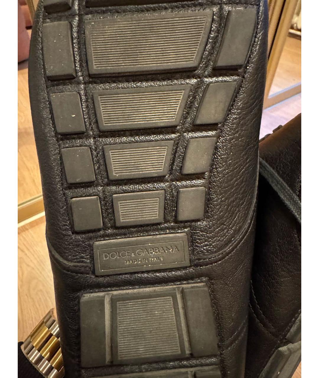 DOLCE&GABBANA Черные кожаные туфли, фото 7