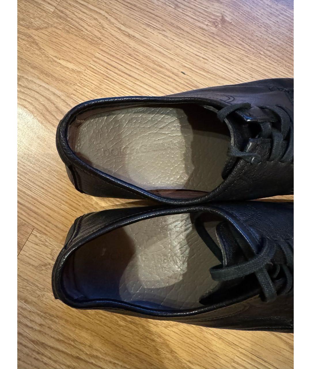 DOLCE&GABBANA Черные кожаные туфли, фото 5