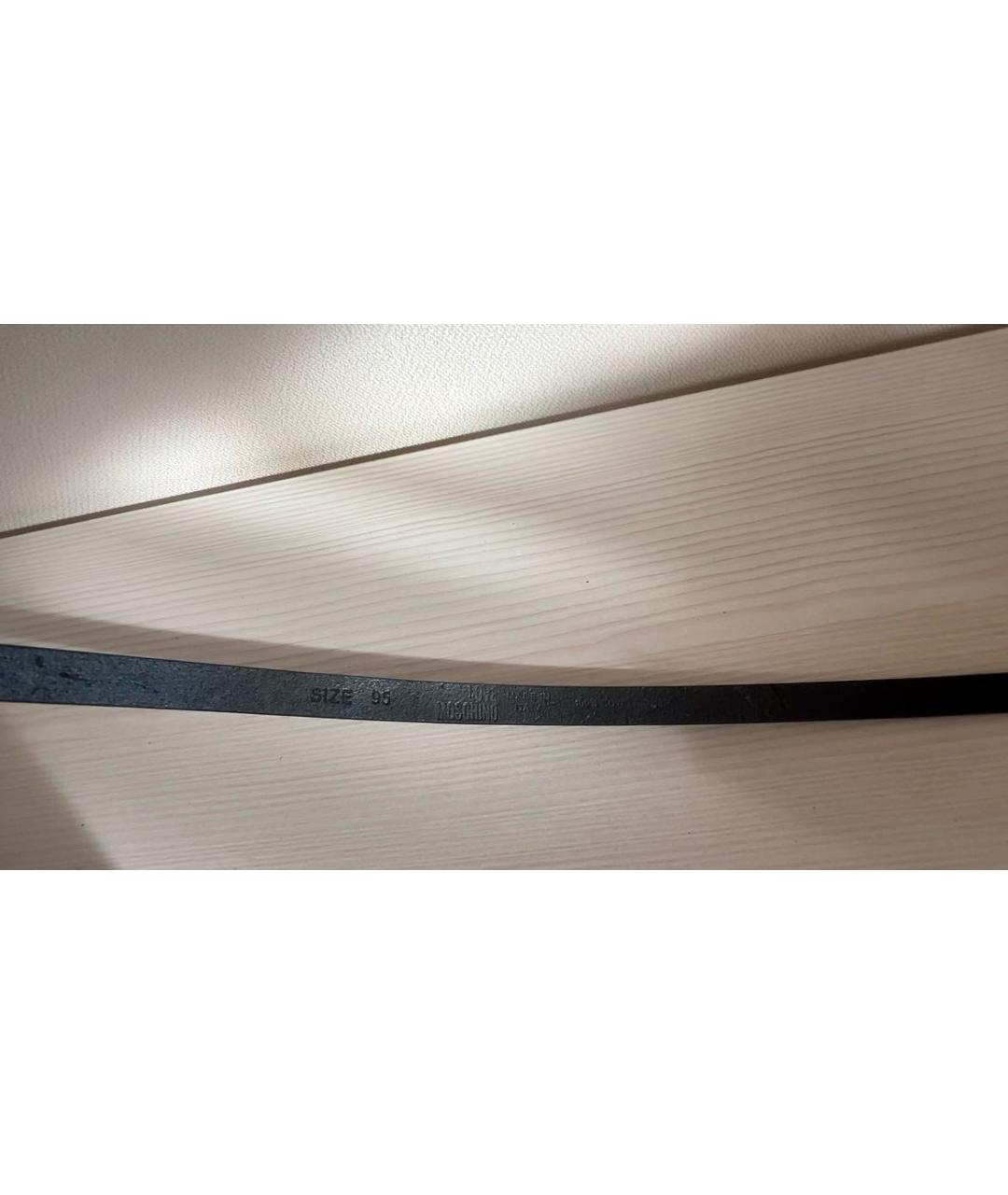 LOVE MOSCHINO Черный кожаный ремень, фото 3