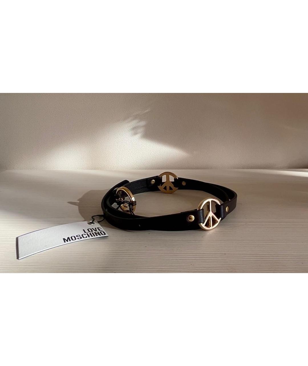 LOVE MOSCHINO Черный кожаный ремень, фото 8