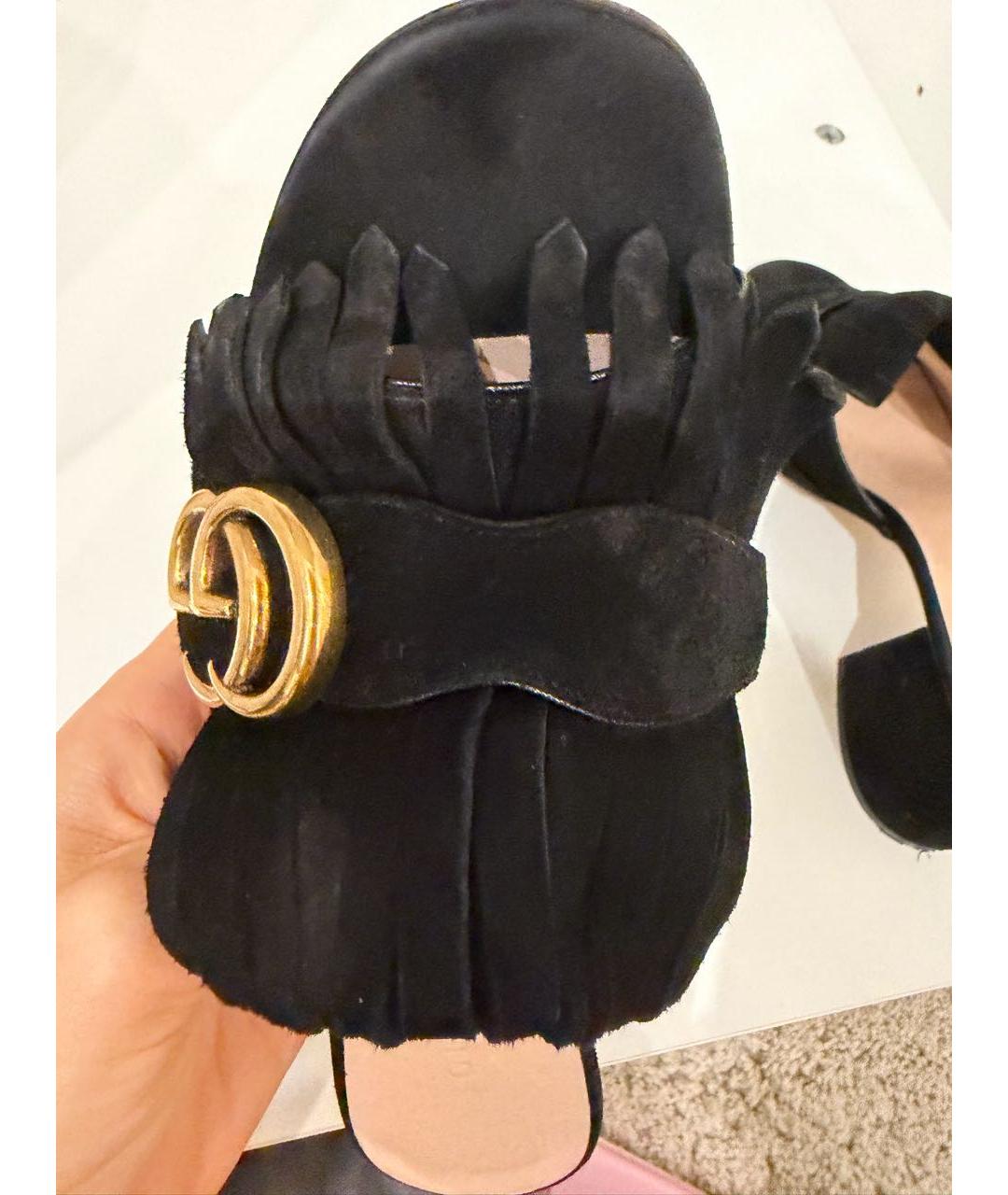 GUCCI Черные замшевые мюли, фото 8