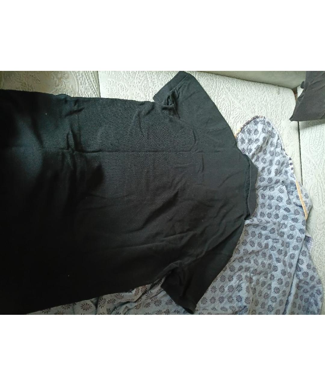 DOLCE&GABBANA Черное хлопковое поло с коротким рукавом, фото 2