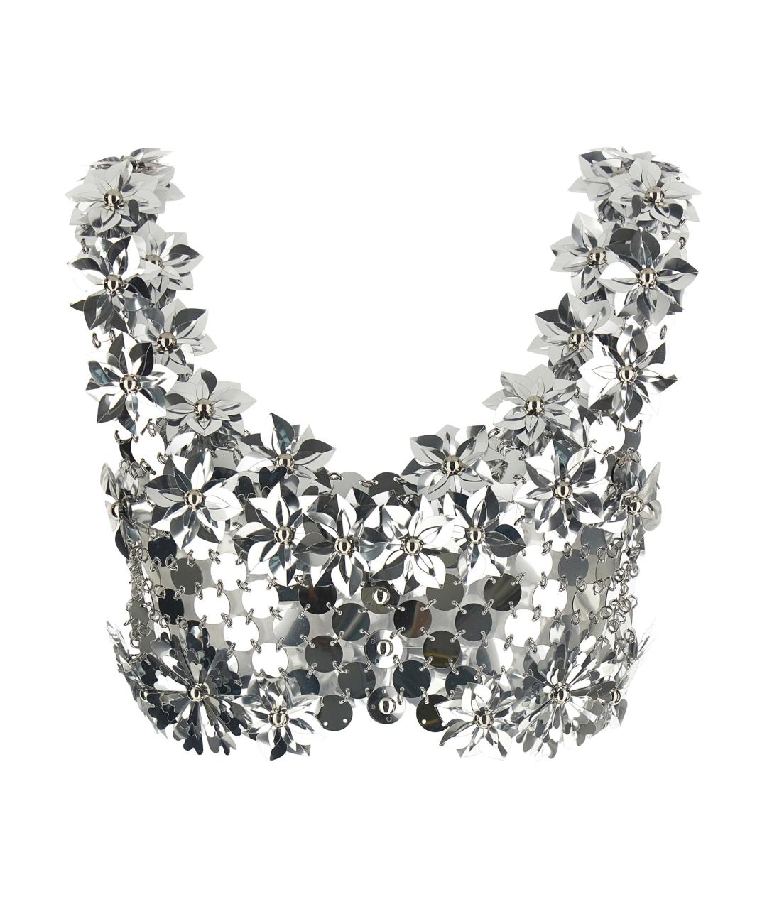 PACO RABANNE Серебряная полиэстеровая блузы, фото 2