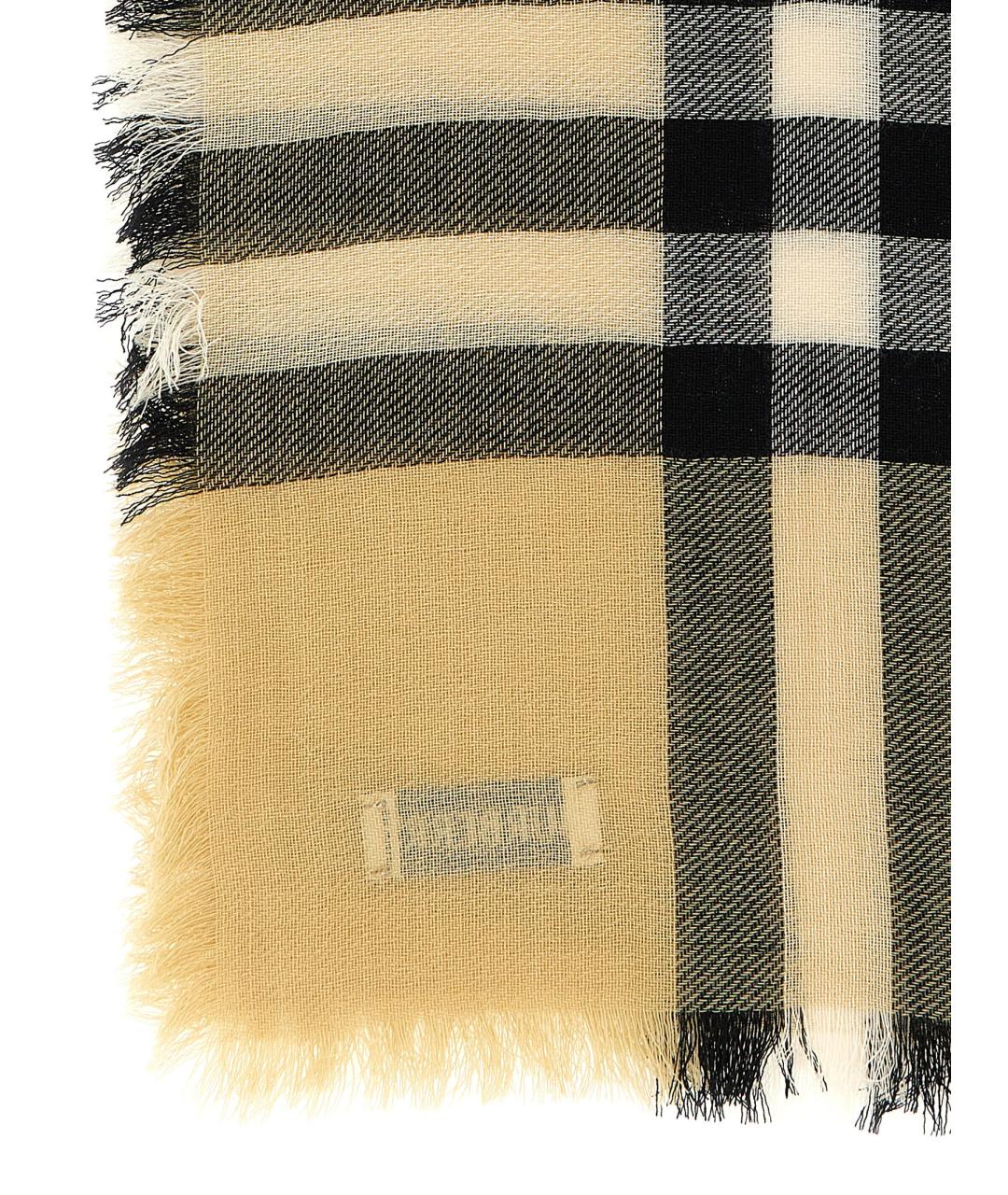 BURBERRY Бежевый шерстяной шарф, фото 2