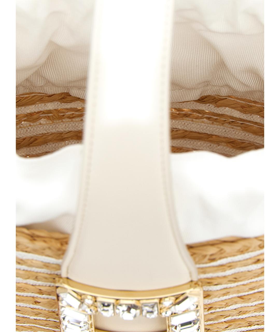 ROGER VIVIER Бежевая пелетеная сумка тоут, фото 4