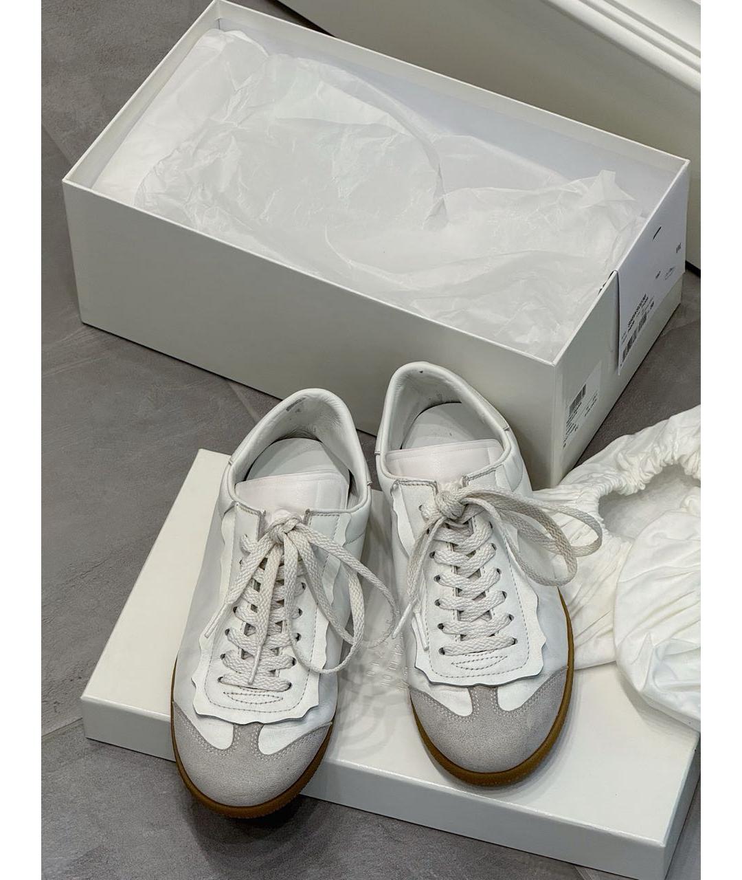 MAISON MARGIELA Белые кожаные кеды, фото 8