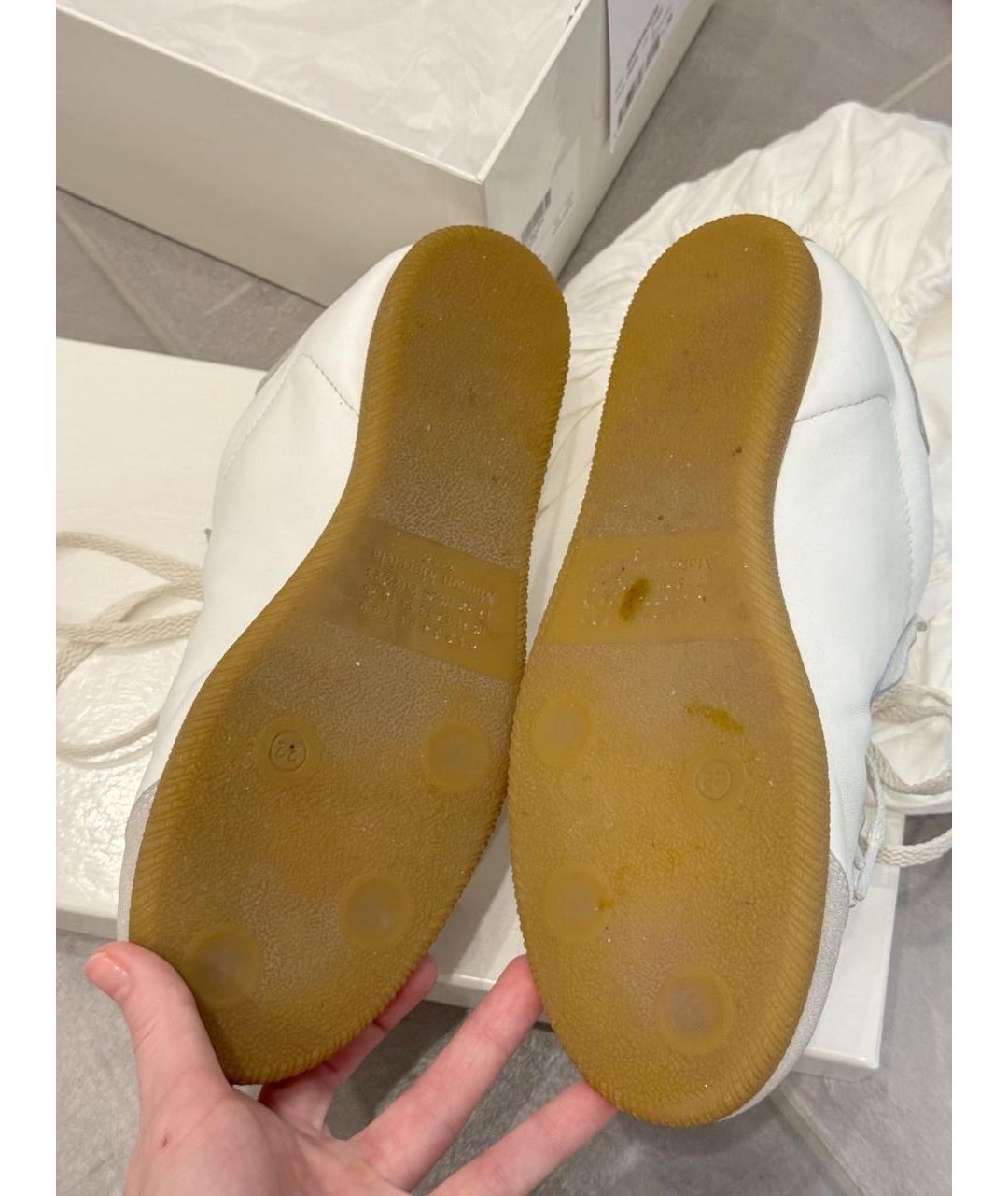MAISON MARGIELA Белые кожаные кеды, фото 5