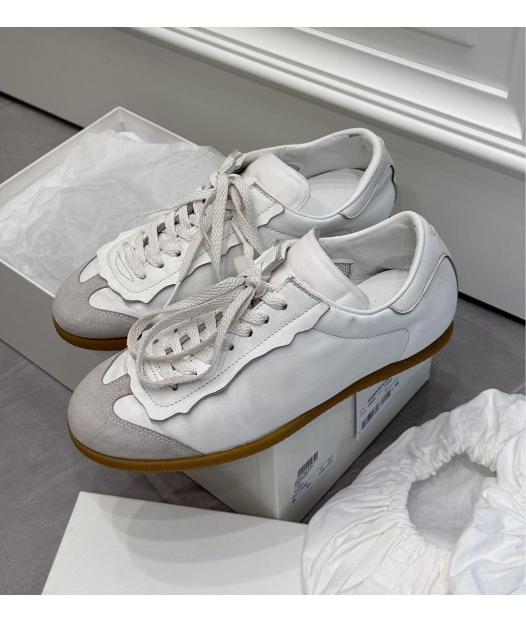 MAISON MARGIELA Белые кожаные кеды, фото 2