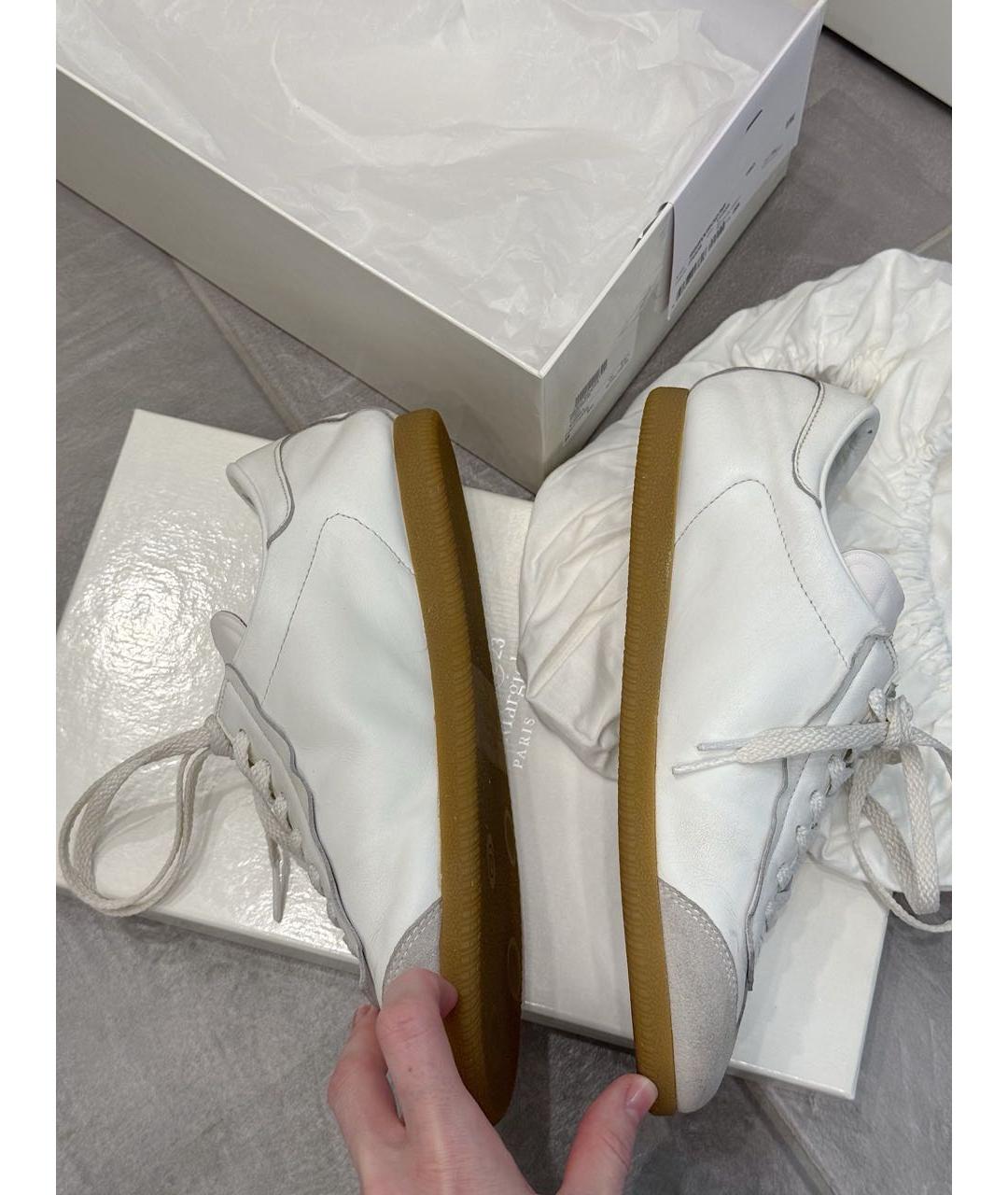 MAISON MARGIELA Белые кожаные кеды, фото 9
