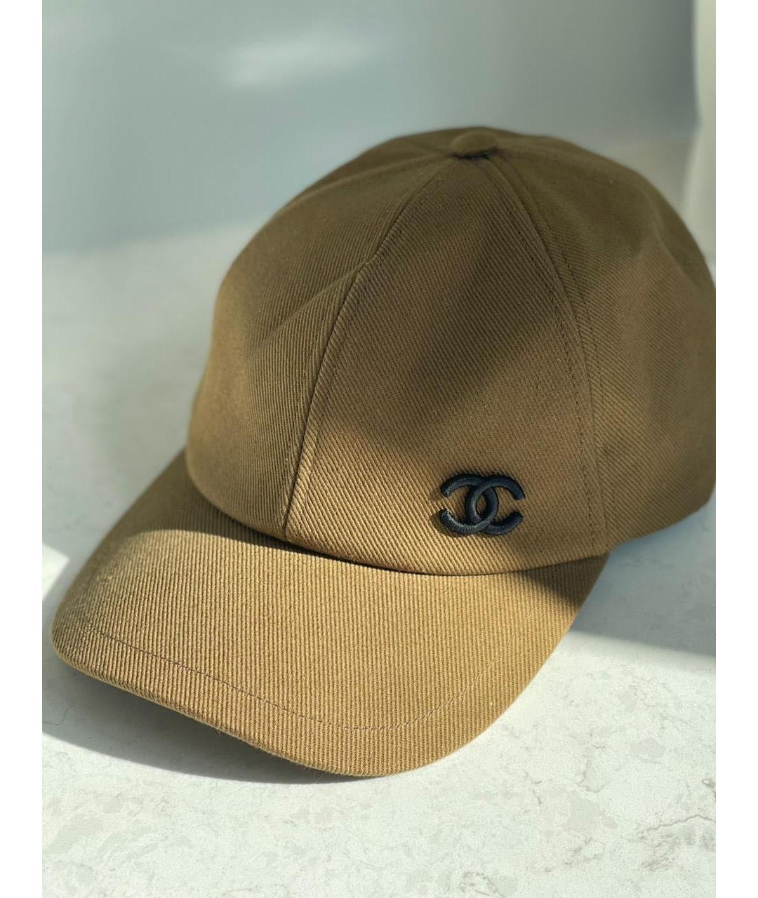 CHANEL Коричневая хлопковая кепка, фото 5