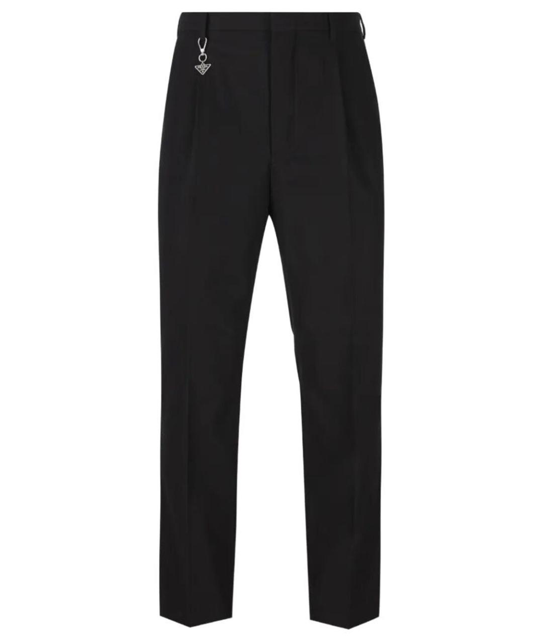 PRADA Черные хлопковые повседневные брюки, фото 1