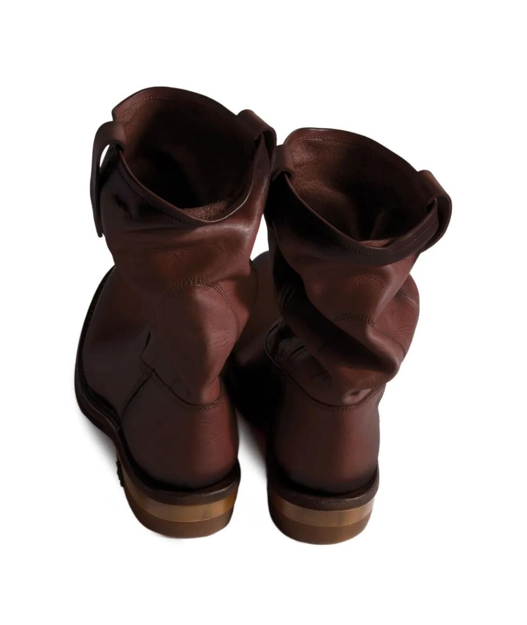 MIU MIU Бордовые кожаные ботинки, фото 3