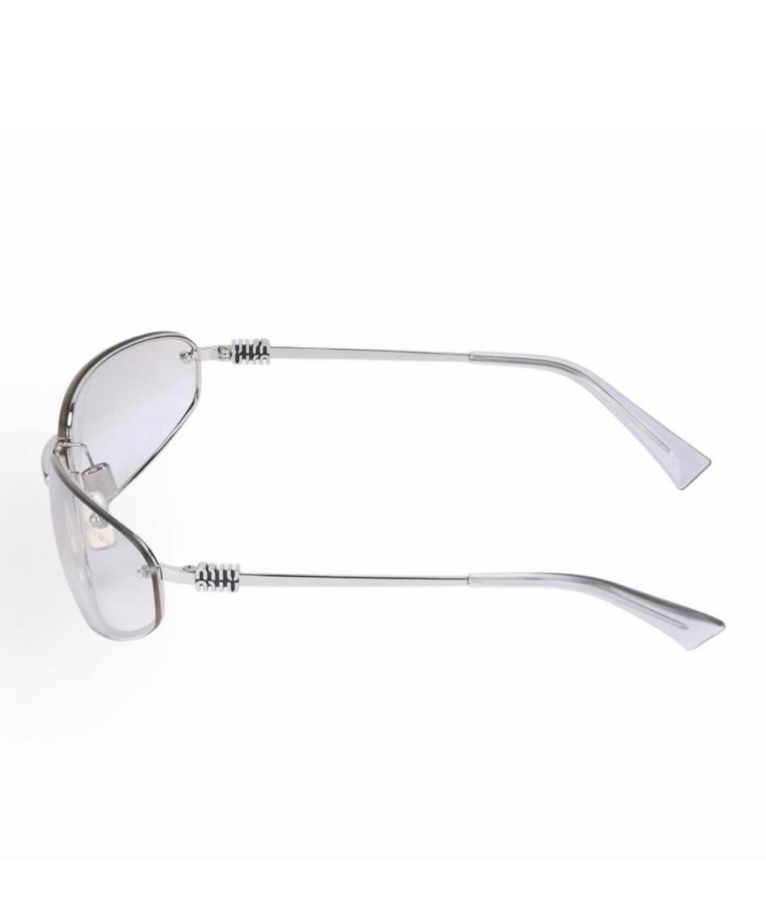 MIU MIU Серебряные металлические солнцезащитные очки, фото 3