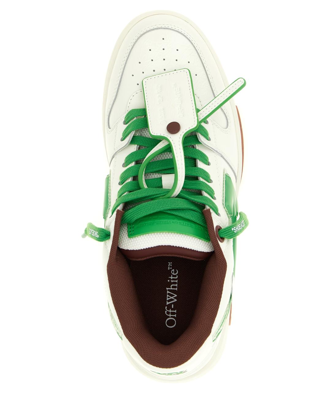 OFF-WHITE Белые кожаные низкие кроссовки / кеды, фото 5