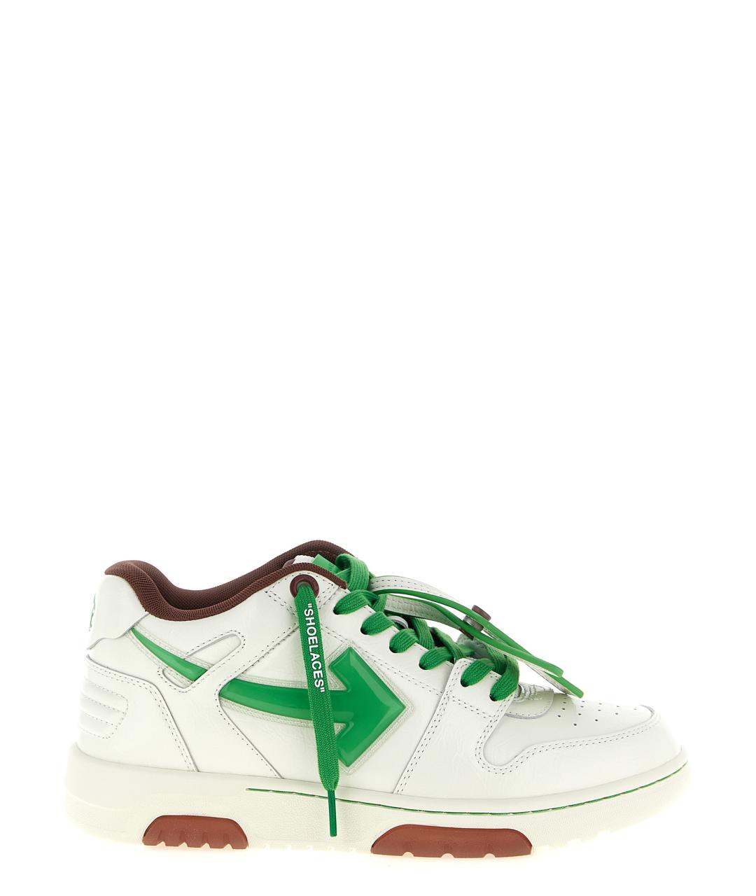 OFF-WHITE Белые кожаные низкие кроссовки / кеды, фото 1