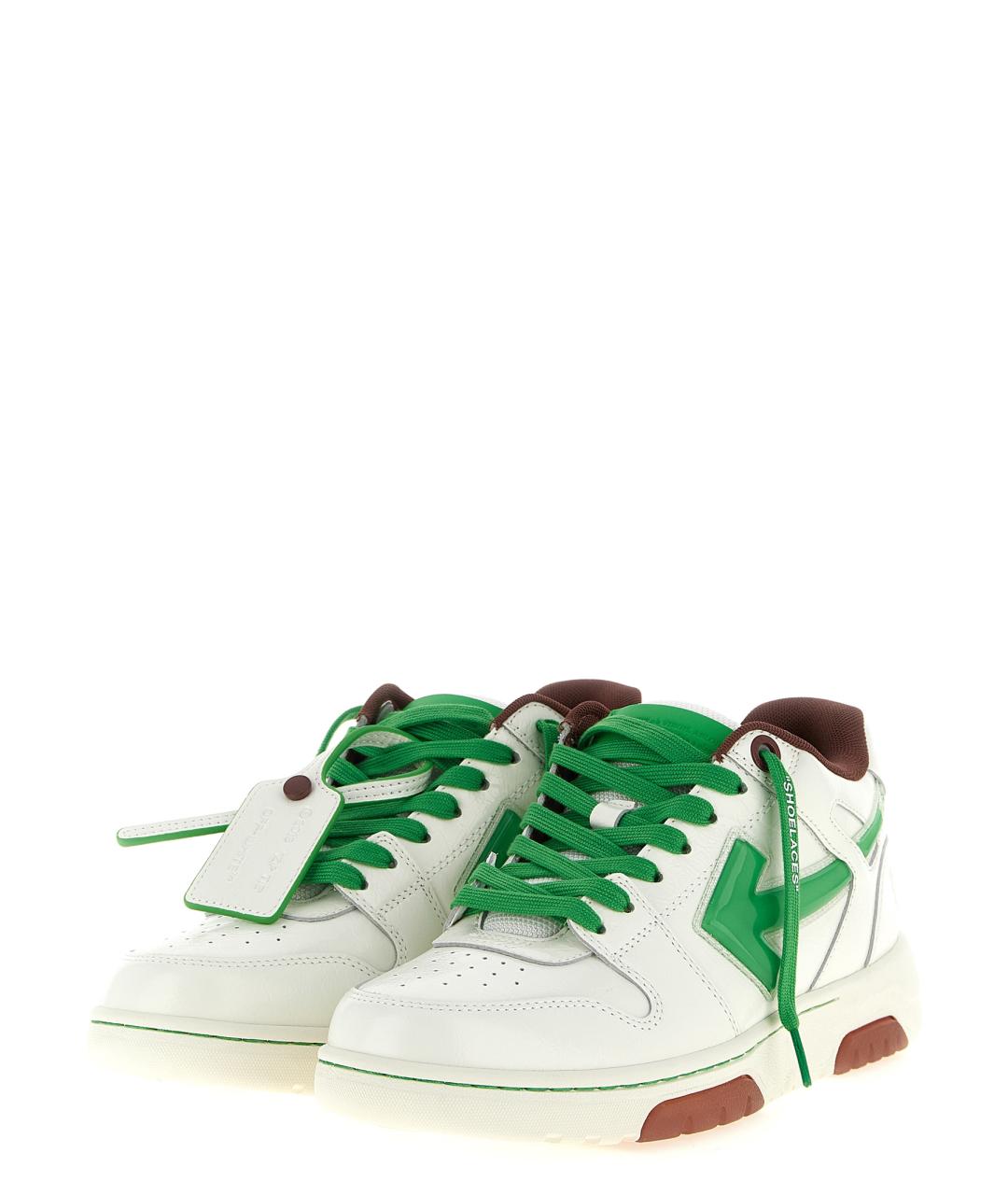 OFF-WHITE Белые кожаные низкие кроссовки / кеды, фото 2