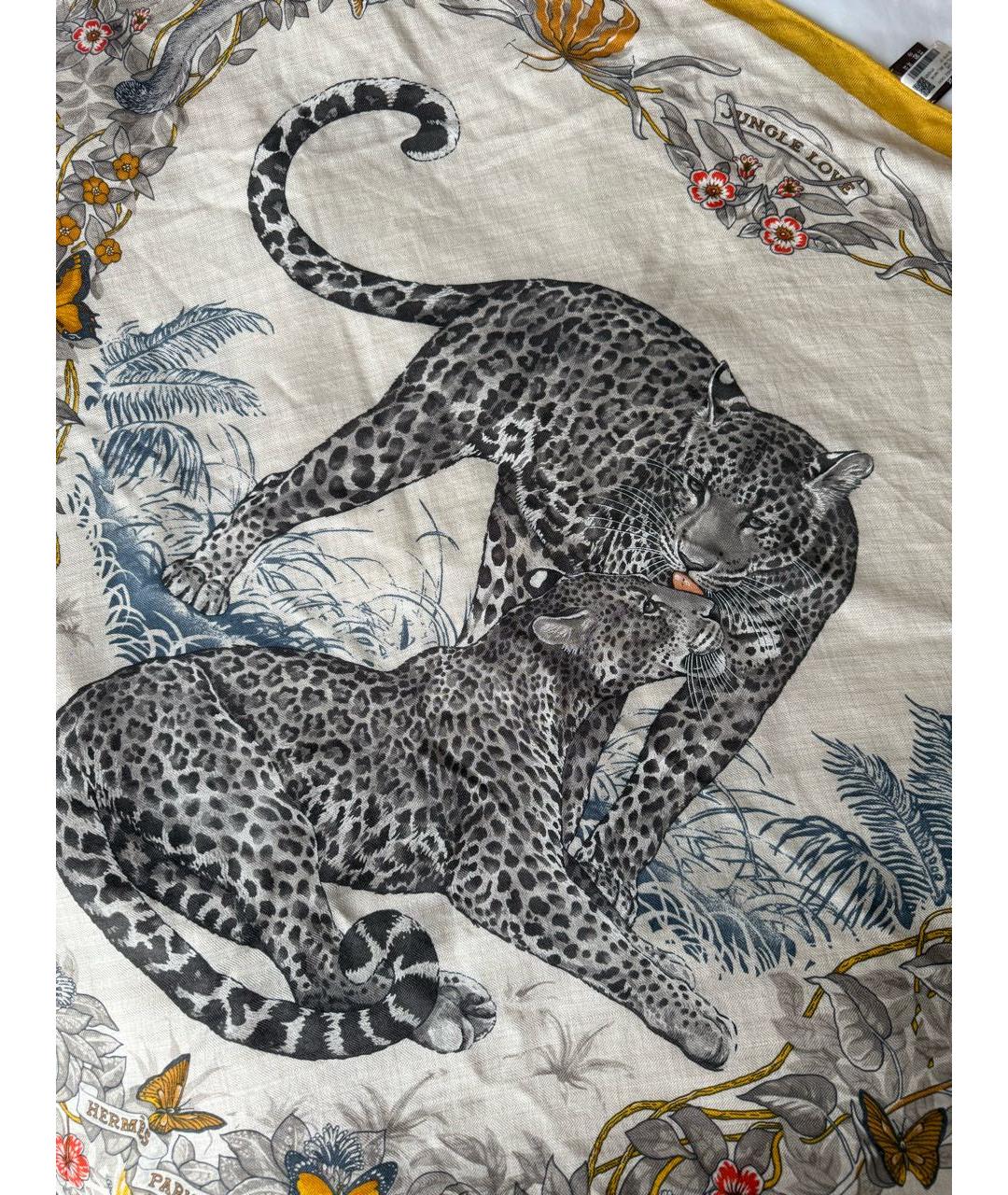 HERMES Горчичный кашемировый платок, фото 3