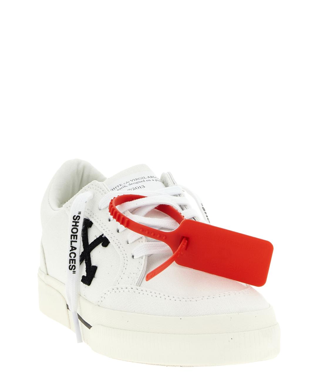 OFF-WHITE Белые текстильные кеды, фото 3