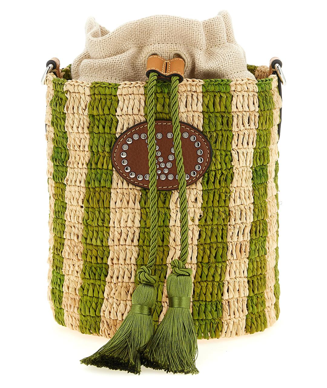 VALENTINO Зеленая пелетеная сумка через плечо, фото 1