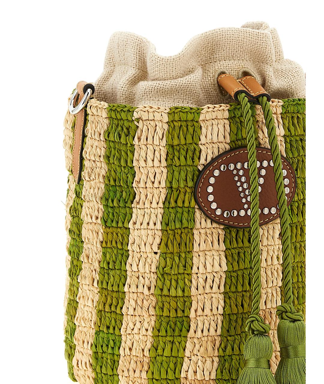 VALENTINO Зеленая пелетеная сумка через плечо, фото 3