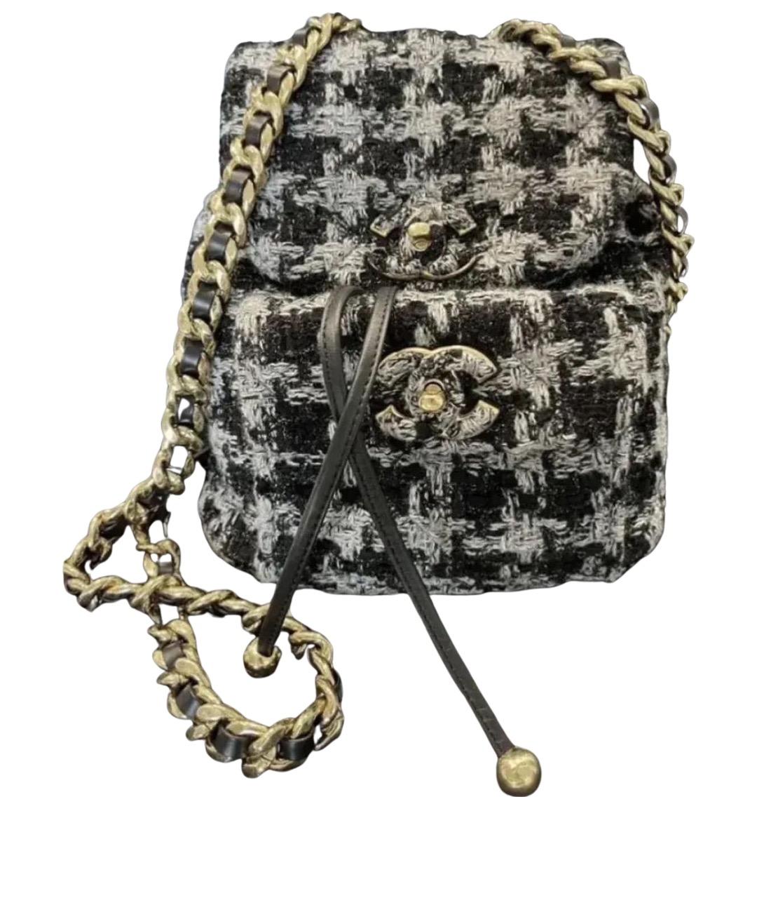 CHANEL Серый твидовый рюкзак, фото 1