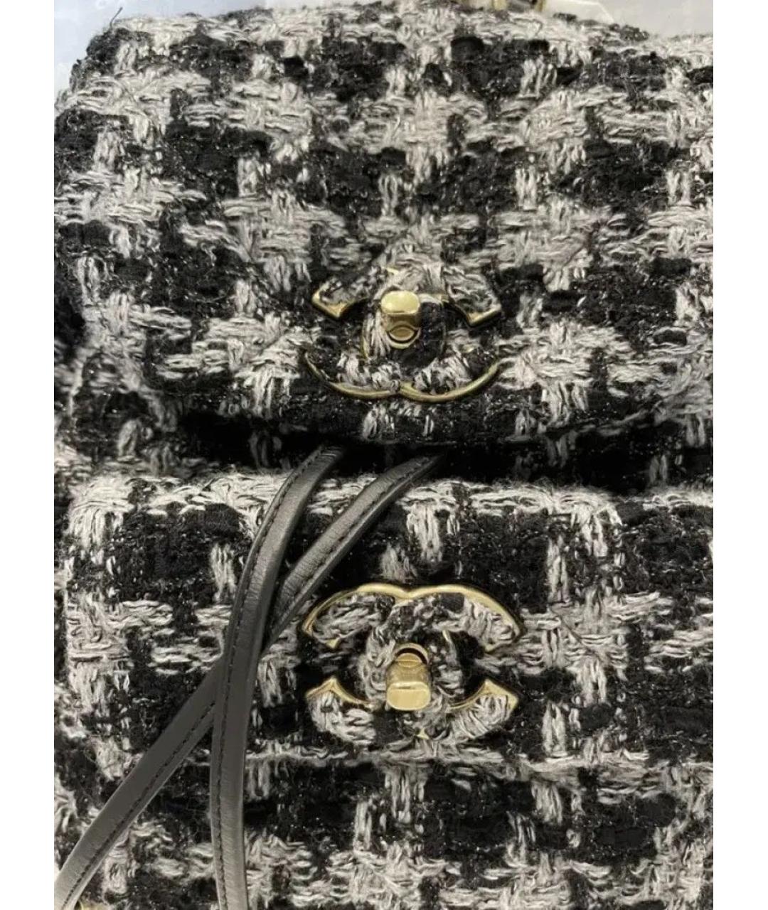CHANEL Серый твидовый рюкзак, фото 4