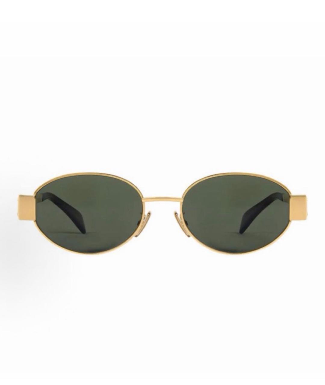 CELINE Золотые металлические солнцезащитные очки, фото 3