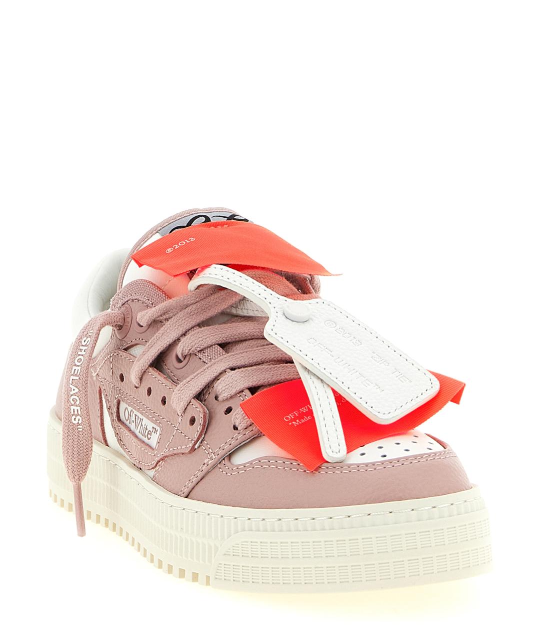 OFF-WHITE Розовые кожаные кеды, фото 3