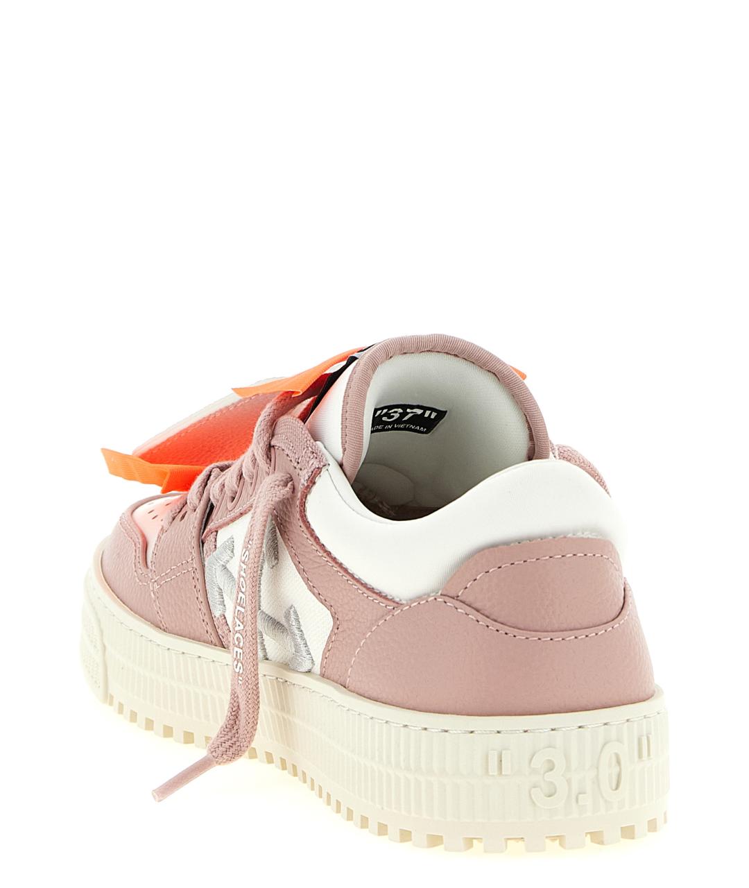OFF-WHITE Розовые кожаные кеды, фото 4