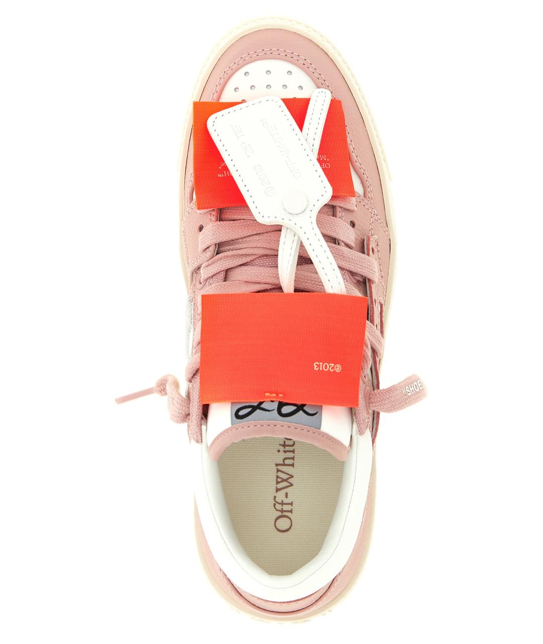 OFF-WHITE Розовые кожаные кеды, фото 5