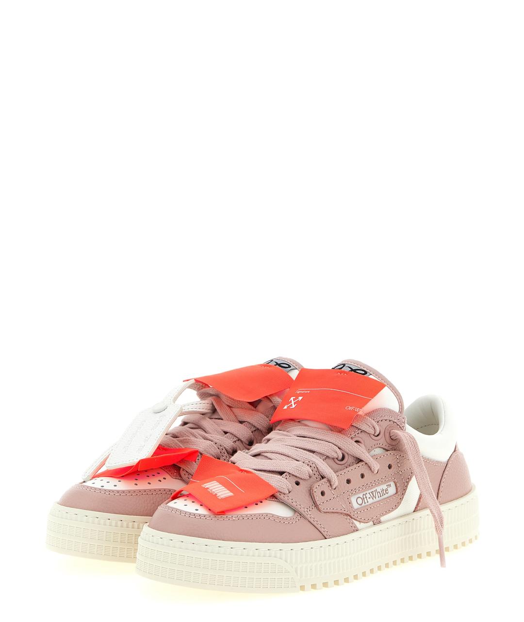 OFF-WHITE Розовые кожаные кеды, фото 2