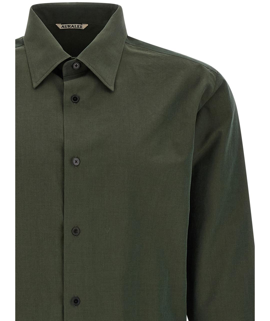 AURALEE Зеленая хлопковая кэжуал рубашка, фото 3