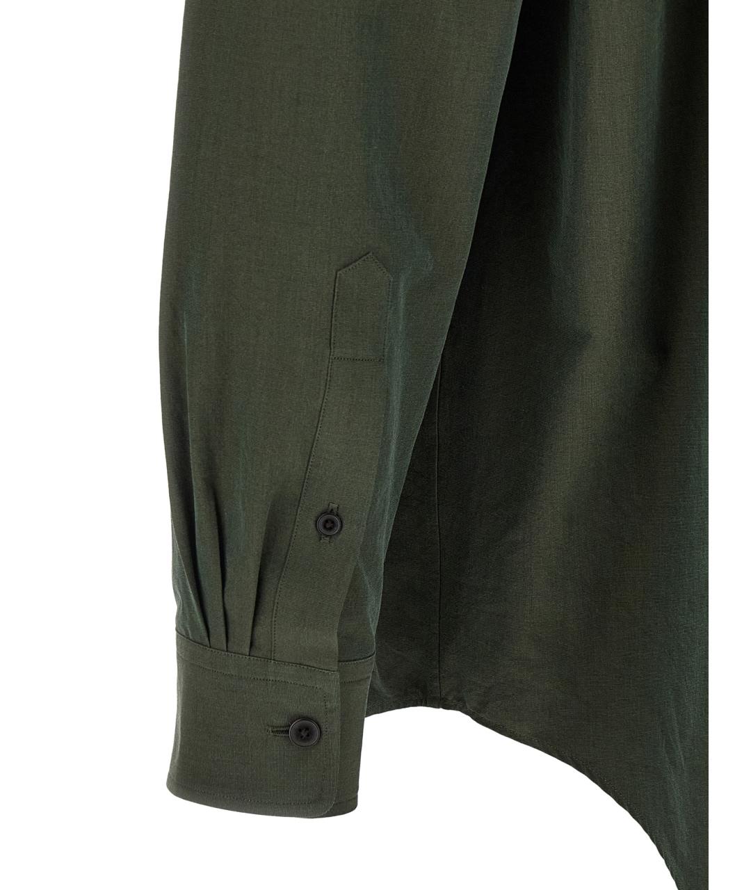 AURALEE Зеленая хлопковая кэжуал рубашка, фото 4