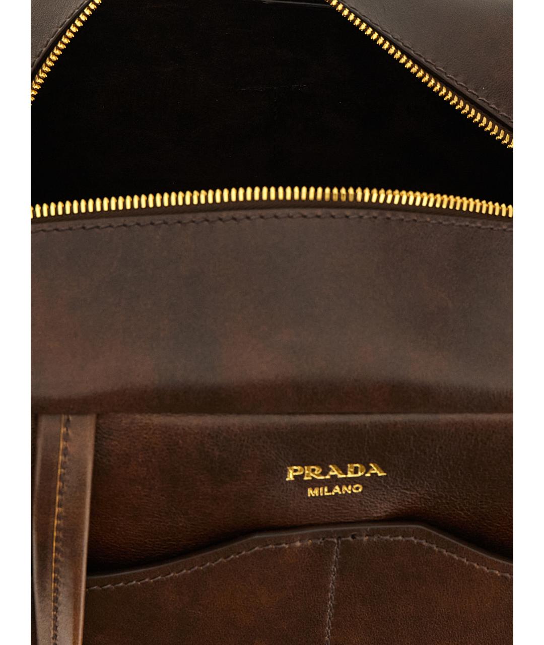 PRADA Коричневая кожаная сумка через плечо, фото 3